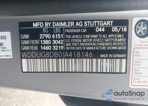 2018 Mercedes-Benz S 560 z USA, uszkodzony, nr VIN WDDUG8DB0JA418146